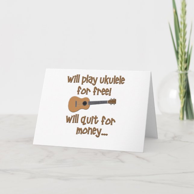 Cartão Funny Ukulele (Frente)