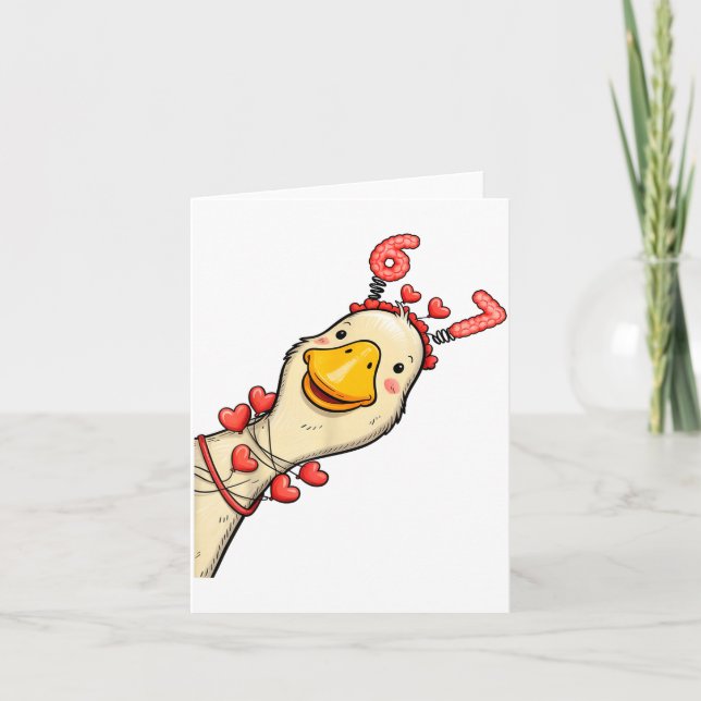 Cartão Funny Valentine Goose 6 7 Six Seven Meme Matching  (Frente)