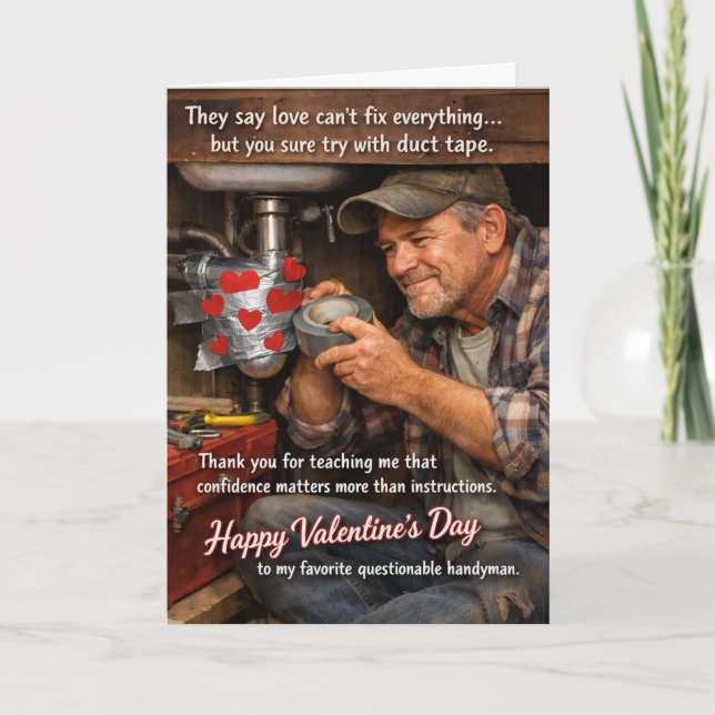Cartão Funny Valentine’s Cards for Dads (Frente)