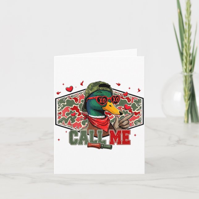 Cartão Funny Valentines Day Call Me Duck Hunting Men Wome (Frente)