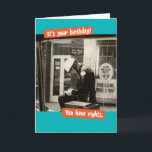 Cartão Funny Vintage Cop Escrevendo Passagem de Aniversár<br><div class="desc">Esta foto de um policial de motocicleta escrevendo que uma passagem foi tirada na década de 1950. Uma reviravolta engraçada sobre a Miranda Rights.</div>