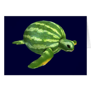 Cartão Funny Watermelon Seaturtle