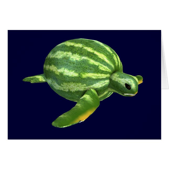 Cartão Funny Watermelon Seaturtle (Frente Horizontal)