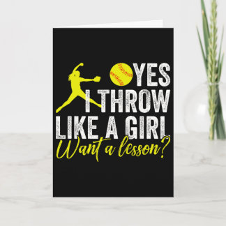 Cartão Funny Women's Softll I Know I Throw Like A Girl Pi