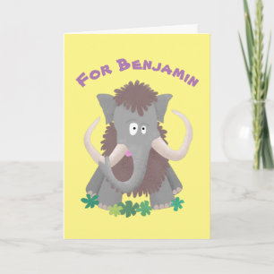 Cartão Funny woolly mammoth cartoon illustration