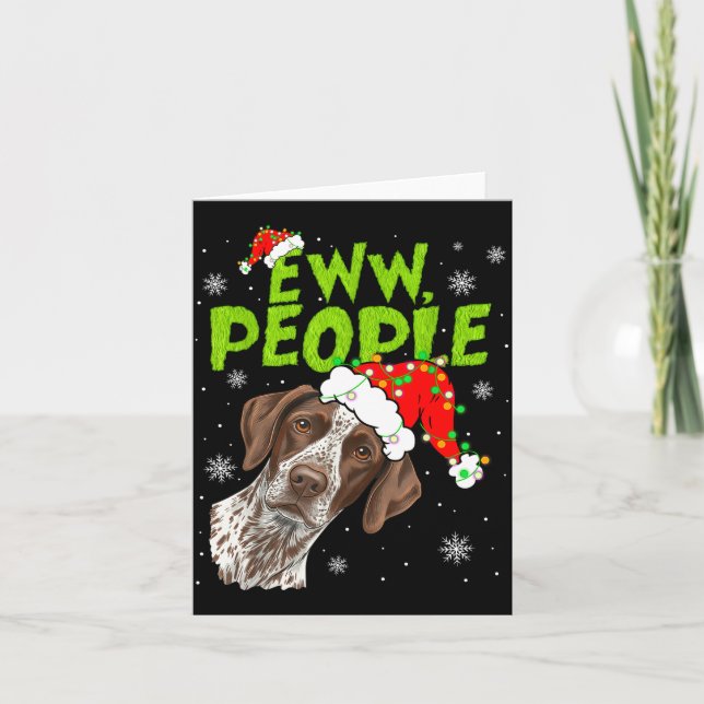 Cartão Funny Xmas Ew People Gsp Dogs Lover Pajamas Men Wo (Frente)