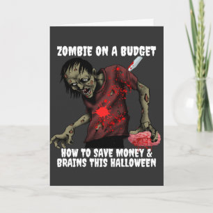 Cartão Funny Zombie Em Um Orçamento Halloween