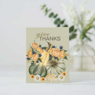 Cartão Fusão Floral da Colheita de Abóbora