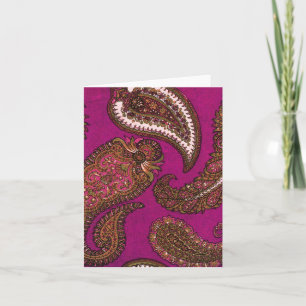 Cartão Fuscia Paisley Note Cards
