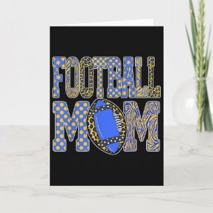 Cartão Fútbol de Xadrez Azul Dourado Leopardo Toque no Ma
