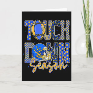 Cartão Fútbol Xadrez Azul Leopardo Dourado Toque no Mar