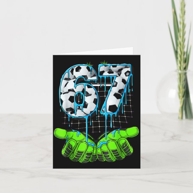 Cartão Futebol 67 Seis Sete Meme Divertido Gen Alpha (Frente)