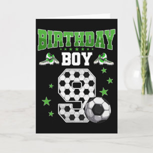 Cartão Futebol Aniversário de 9 anos Menino de 9 anos Esp