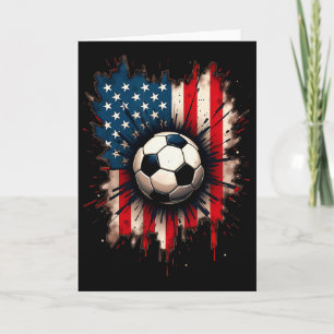 Cartão Futebol Bandeira Americana Patriota 