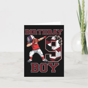 Cartão Futebol Boy Dabbing 9º aniversário Amar tênis 9