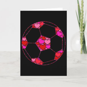 Cartão Futebol Byll Rosa Coração Vermelho Para Mulheres H