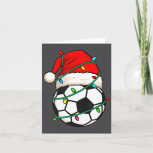 Cartão Futebol Com Chapéu de Papai Noel Presente de Natal