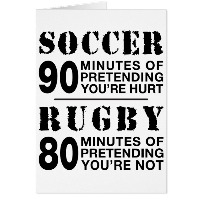 Cartão Futebol contra o rugby (Frente)