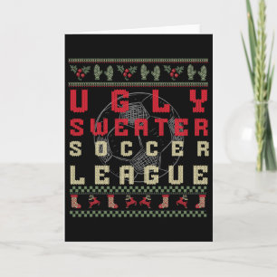 Cartão Futebol de Natal Feio – Camisa Divertida de Suéter