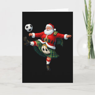Cartão Futebol de Natal Papai Noel Engraçado Futebol Fest