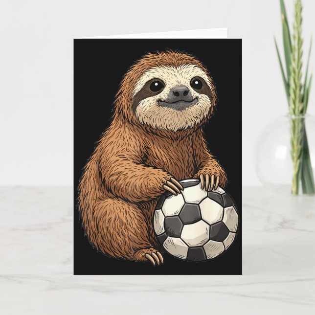 Cartão Futebol de Preguiça Engraçado  (Frente)