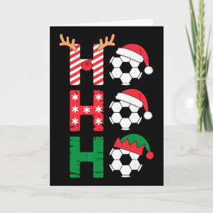 Cartão Futebol Divertido Ho Ho Ho Natal Papai Noel Rena E