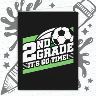 Cartão Futebol do segundo 1º dia de volta à escola