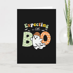 Cartão Futura Mamãe Grávida Little Boo Halloween Divertid