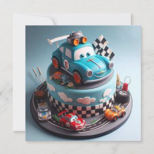 CARTÃO FUTURO BOLO DE ANIVERSÁRIO DE CRIANÇA DO CARRO DE