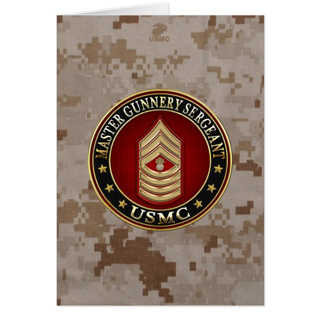 Cartão Fuzileiros americanos: Sargento-mor (USMC MGySgt) (Frente)