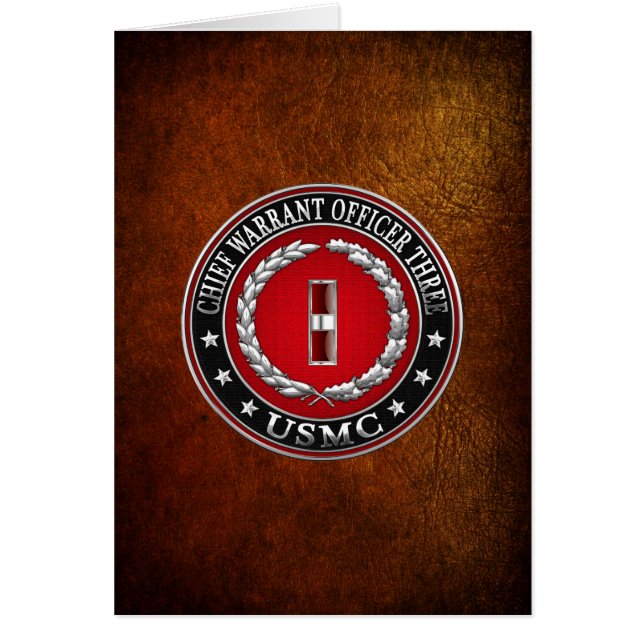 Cartão Fuzileiros dos EUA: Mandado Chefe Três (USMC CWO-3 (Frente)