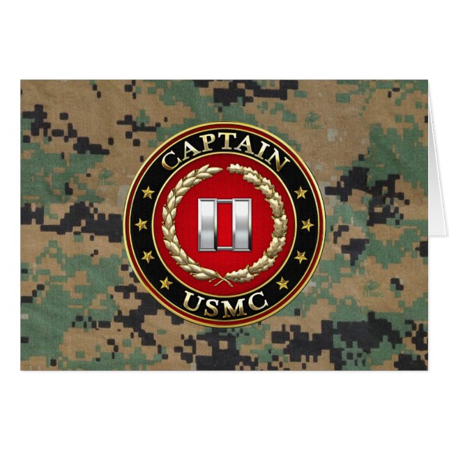 Cartão Fuzileiros navais dos EUA: Capitão (Captura USMC)  (Frente Horizontal)