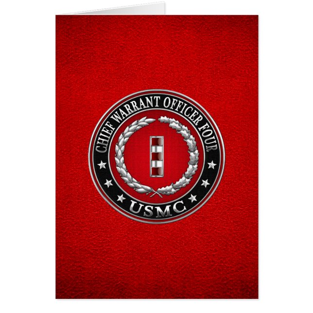 Cartão Fuzileiros navais dos EUA: Mandado Chefe Quatro (U (Frente)