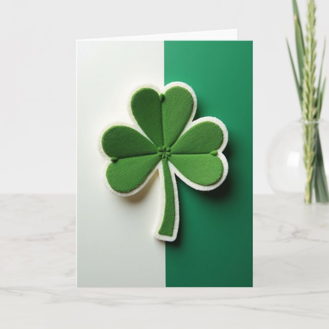 Cartão Fuzzy Shamrock Luck Card (Frente)