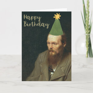 Cartão Fyodor Dostoevsky diz feliz aniversário