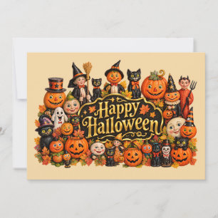 Cartão Gabinete de Curiosidades de Halloween Vintage Mena