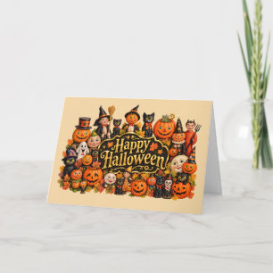 Cartão Gabinete de Curiosidades de Halloween Vintage Mena