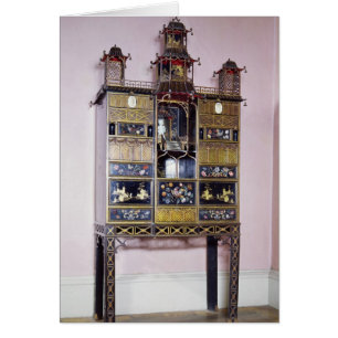 Cartão Gabinete Pagoda no estilo de Thomas Chippendale