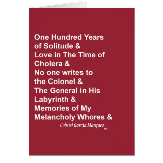 Cartão Gabriel Garcia Marquez