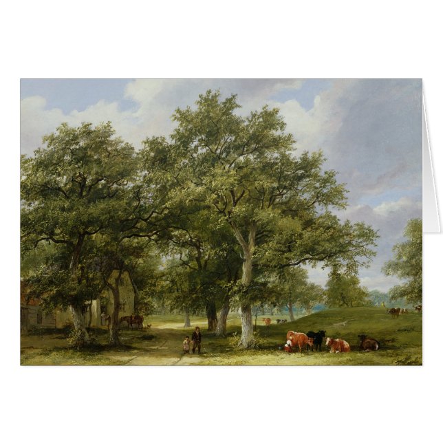 Cartão Gado que pasta (Frente Horizontal)