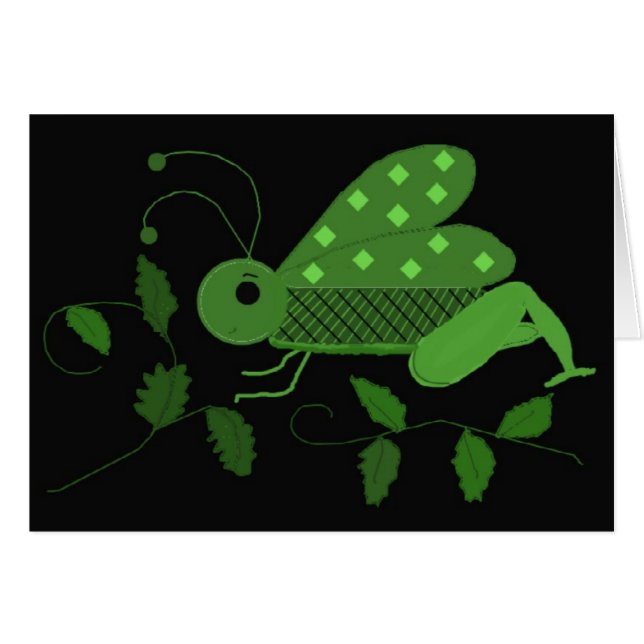 Cartão Gafanhoto Verde (Frente horizontal)
