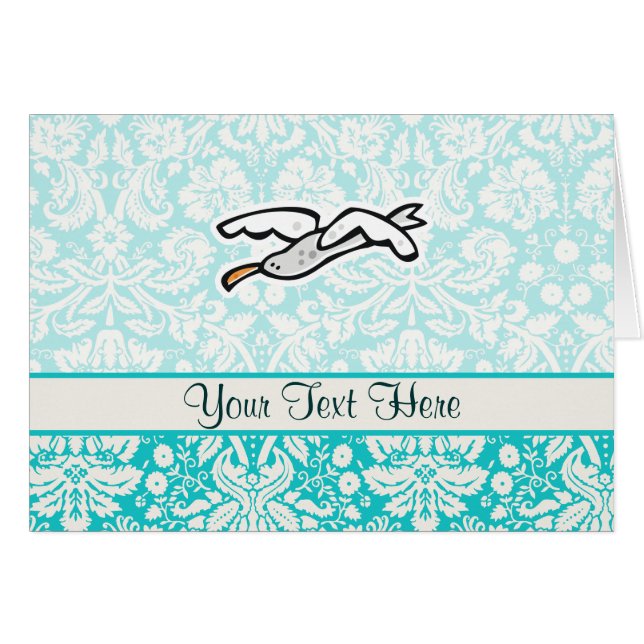 Cartão Gaivota bonito dos desenhos animados (Frente Horizontal)