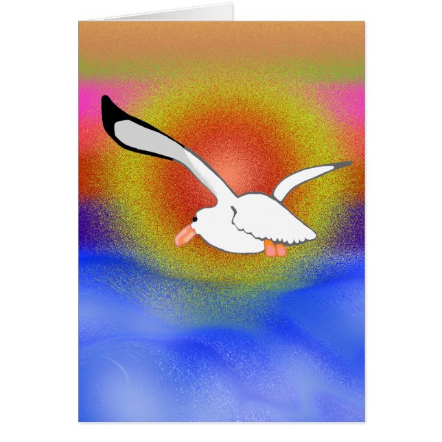 Cartão Gaivota & por do sol (Frente)