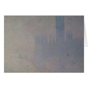 Cartão Gaivotas de Claude Monet sobre casas do