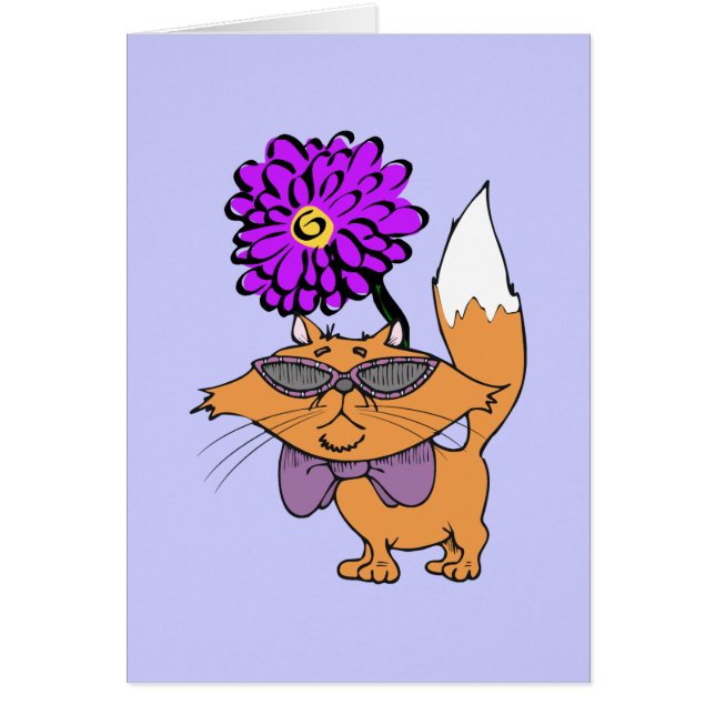 Cartão Gajo roxo do gato (Frente)