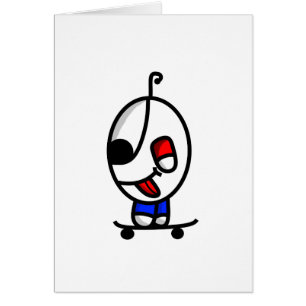 Cartão gajo skateboarding engraçado