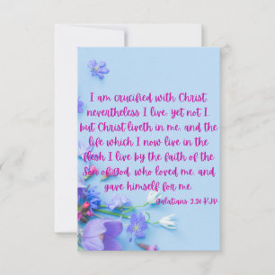 Cartão Galatianos 2:20 KJV Escritura de Bíblia Saudação