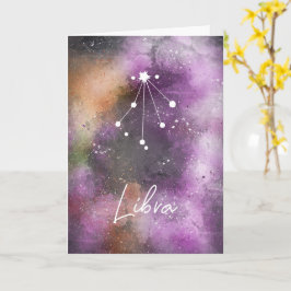Cartão Galáxia de Púrpura Zodiac Constelação de Libra