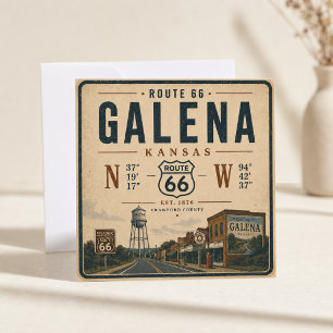 Cartão Galena Kansas Rota 66 Vintage Americana