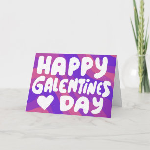 Cartão Galentine Bubble Letters Purple Groovy Retro